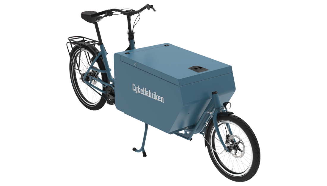 Bakfiets Cargo - 2 hjulig lådcykel - stark El-motor för branta backar